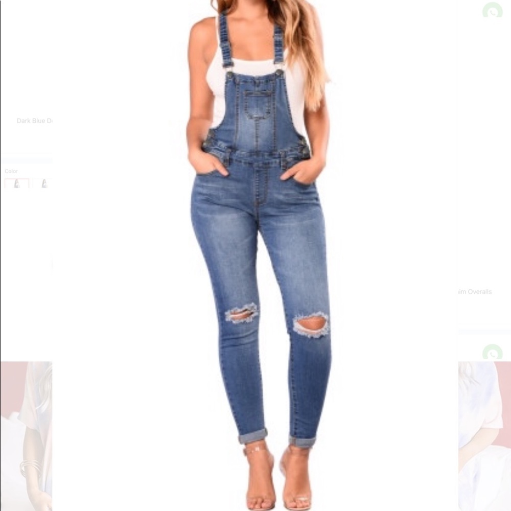 Hp!π NEW!! Distressed Denim overalls π - Picture 6 of 14